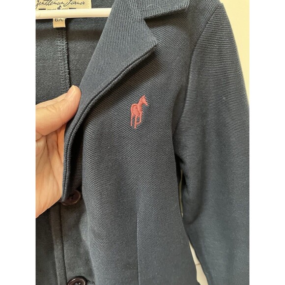Gentleman Farmer Navy Blue Horse Embroidered Blazer Jacket Boy's Sz 6 Cotton - Picture 2 of 7